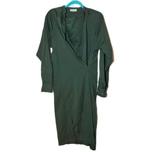 LEMAIRE  Twisted Blouse  Dress Hunter Green Cotton Sz 34